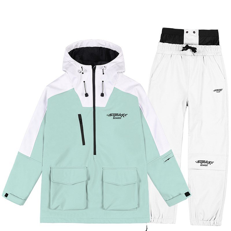 SKI-SUITS FOR WOMEN AND MEN IN THE WINTER FIELD, DOUBLE-BOARD A, VELVET-HEATED, WATER-PROTECTED LEG COUPLE