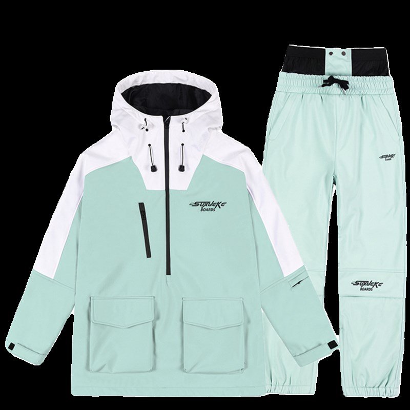 SKI-SUITS FOR WOMEN AND MEN IN THE WINTER FIELD, DOUBLE-BOARD A, VELVET-HEATED, WATER-PROTECTED LEG COUPLE