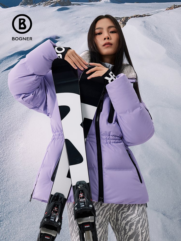 BOGNER BOGNER'S LONG VELVET SKI SUIT IN THE WINTER