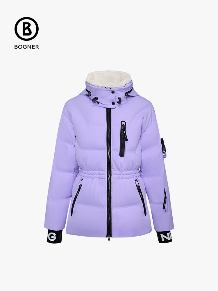 BOGNER BOGNER'S LONG VELVET SKI SUIT IN THE WINTER