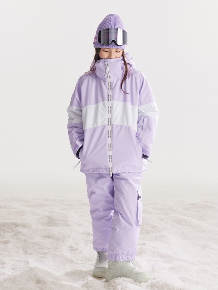 Children's skiing suit with girls' outdoors and waterproof, windproof, warm boys' skiing pants