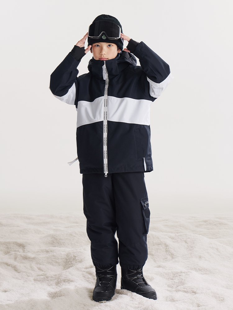Children's skiing suit with girls' outdoors and waterproof, windproof, warm boys' skiing pants