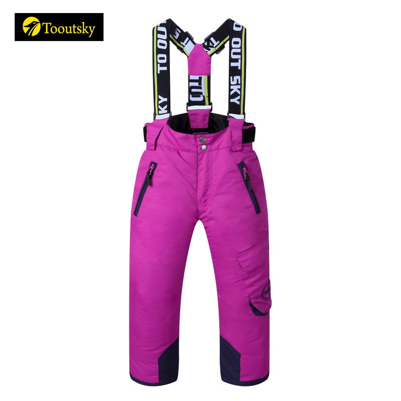 Ski-pants for boys and girls outside the country, waterproof and warm for winter and cotton-back pants