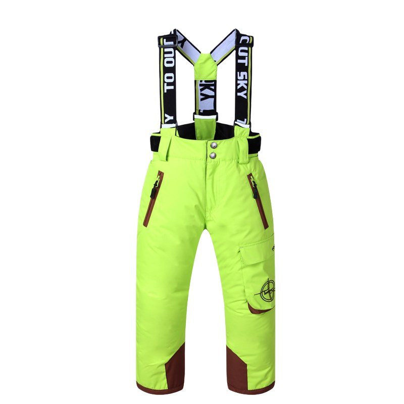 Ski-pants for boys and girls outside the country, waterproof and warm for winter and cotton-back pants