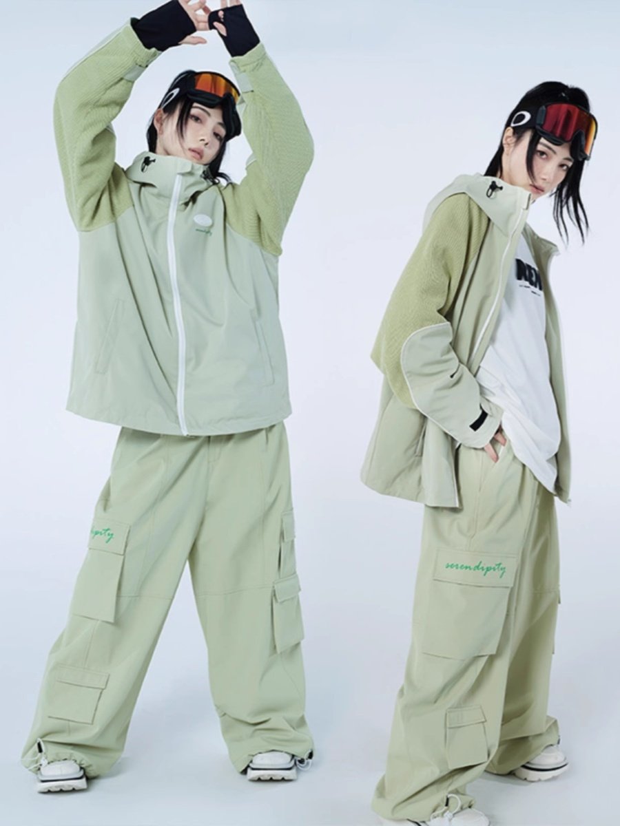 Ren Swordmint Green-Skiker suit for 20K-free, wet-water-resistant and velvet-slab doubleboard