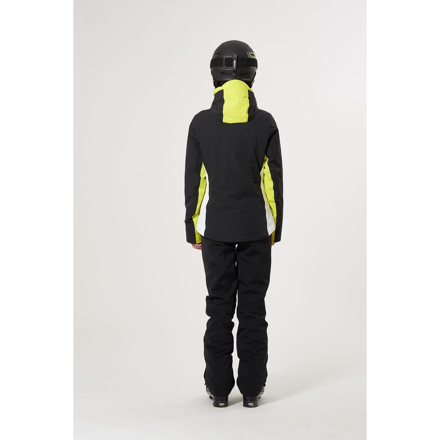 italian rh+ ski-dressing women with thin double-skinned winter coats, 15000 for water protection and 15000 for wind