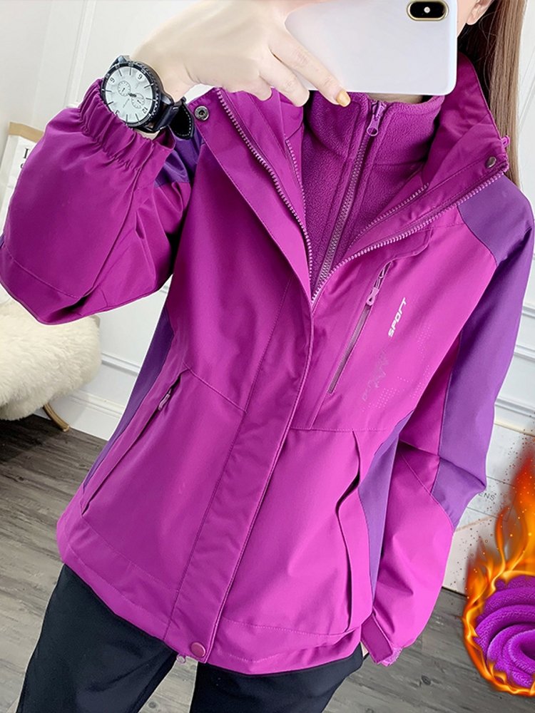 Dicannon's purple t-shirt girl, 2024 new velvet and thicker in winter, three in one