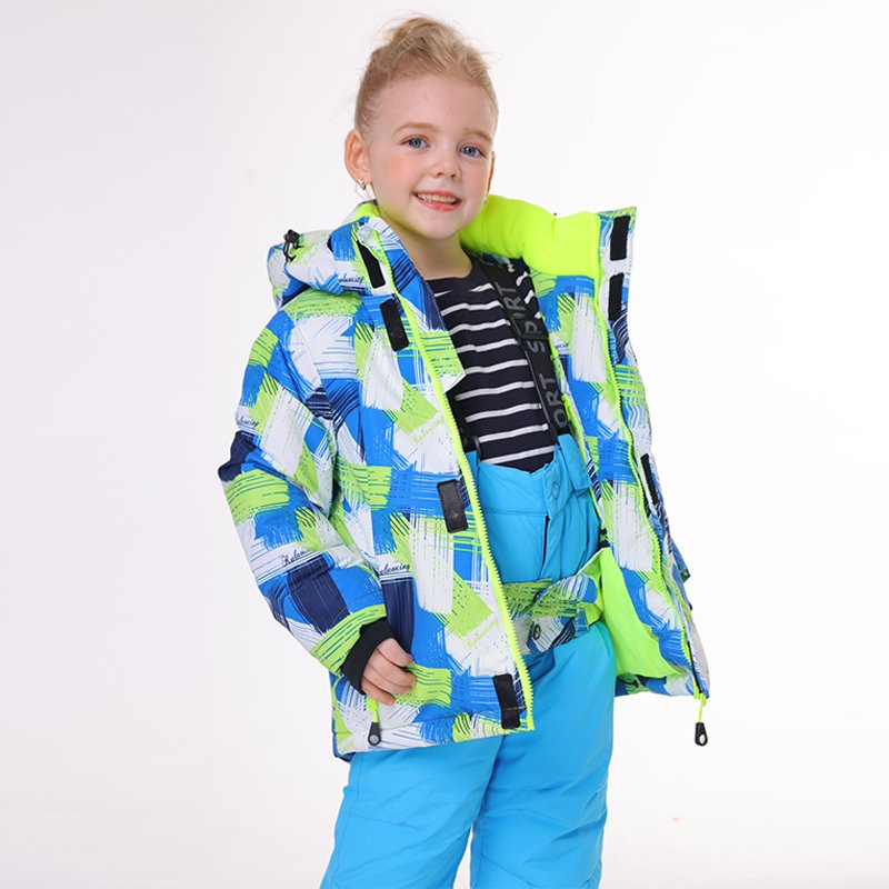 Children's skiing suit with single-board and warm winter water-proof, small, medium-sized and large-school cotton