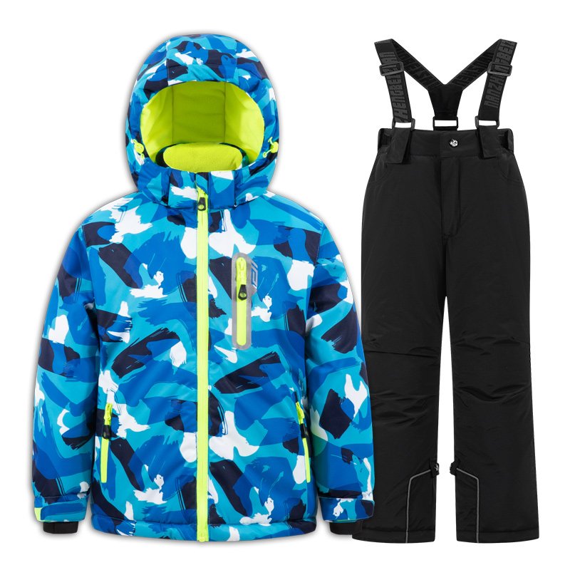 Children's skiing suit with single-board and warm winter water-proof, small, medium-sized and large-school cotton