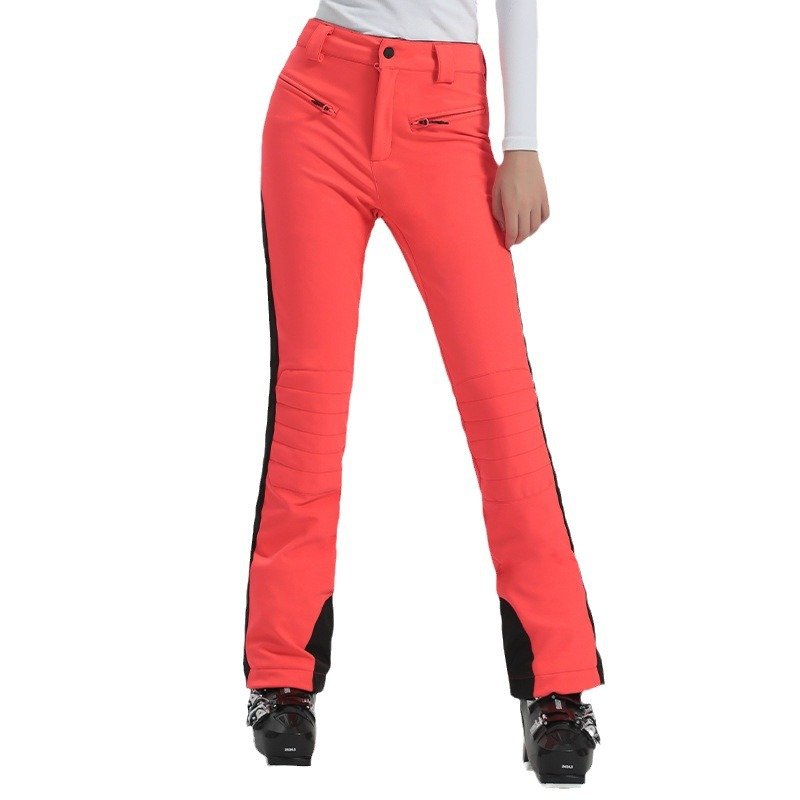 24 new winter ski pants, double-skinned, outdoor warmer, windproof, and waterproof, cross-border, ejective snow pants