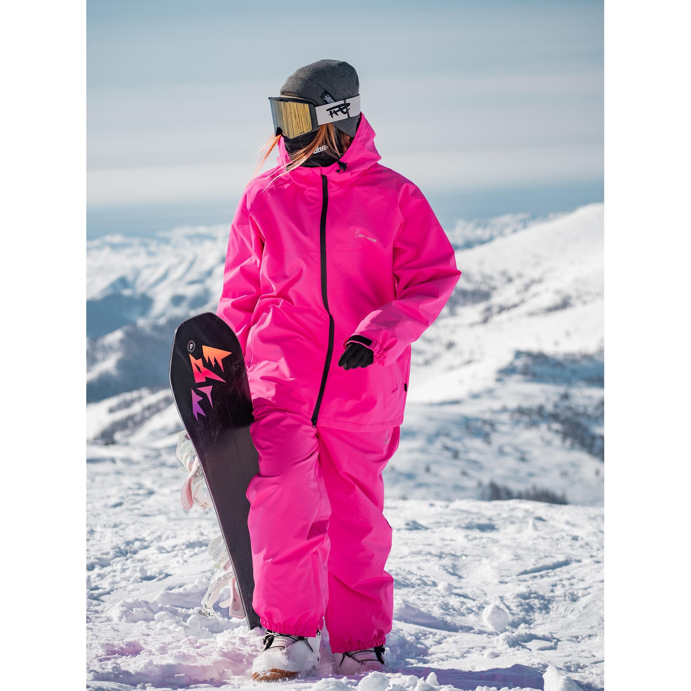 SHEPBIT, SINGLE-SKINNED SKI GIRL, THICK, WARM, WATERPROOF, 3-L SKI SUIT FOR BOTH MEN AND WOMEN