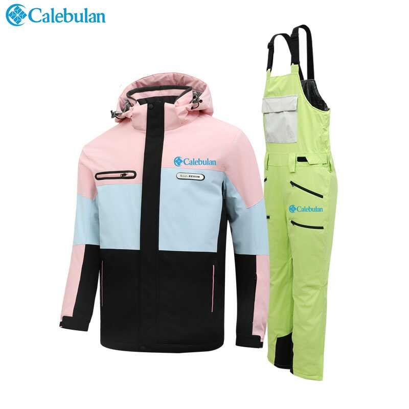 Calebulan ski suit for men and women, 2024 new winter, wind and water-proof mountaining suit