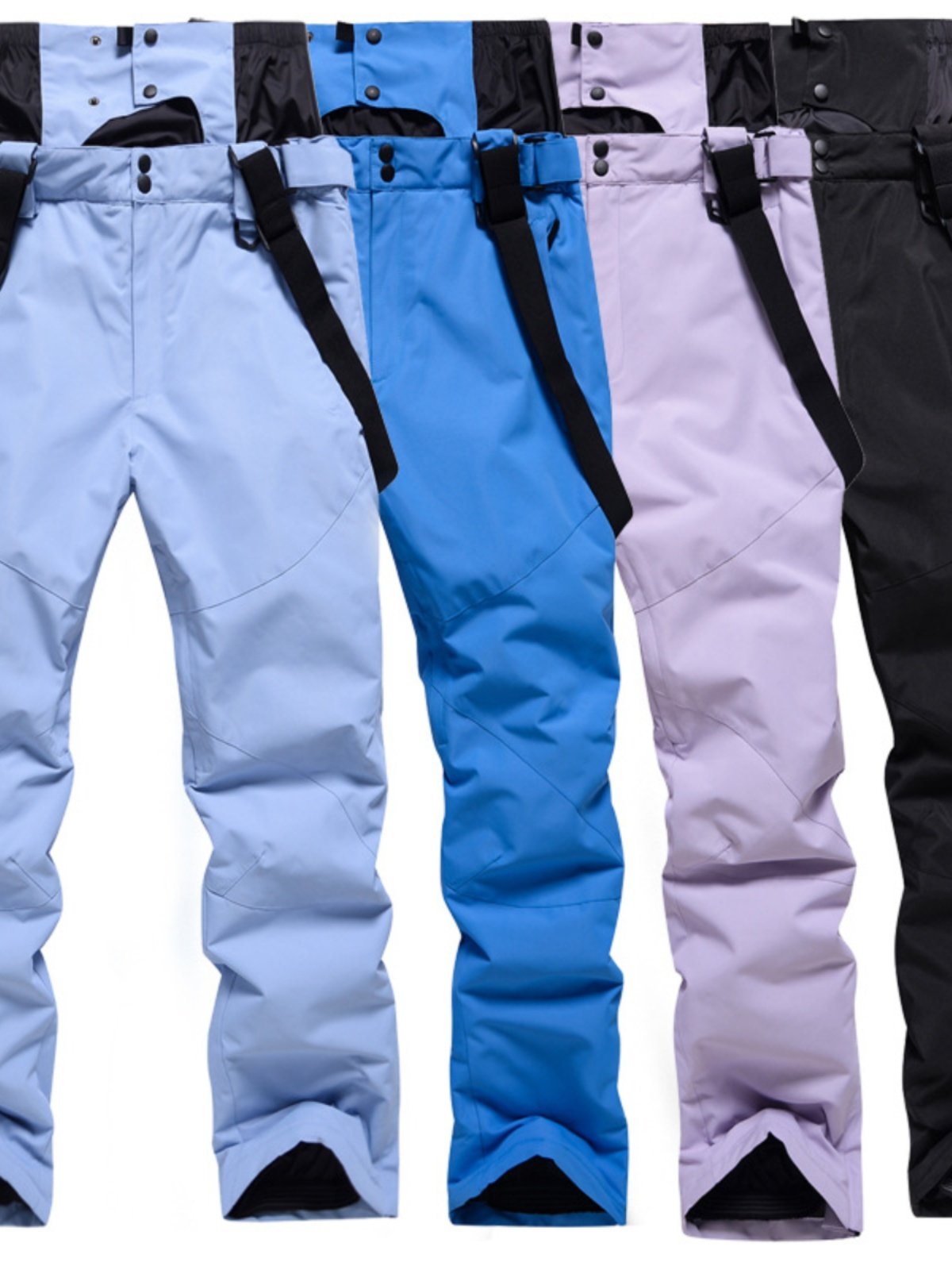 New single-skinned ski pants for both men and women in the open during the winter, waterproof and windproof, with thick back belts