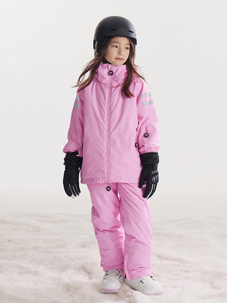 Children's professional skiing suit with girls and boys in skiing pants, baby in cold and warm northeast skiing kit