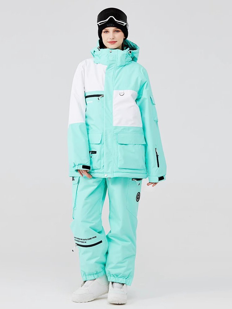 AQ SKI SUIT, DOUBLE-BOARDED GIRL, WARM OUTDOOR SKI PANTS FOR THE WINTER