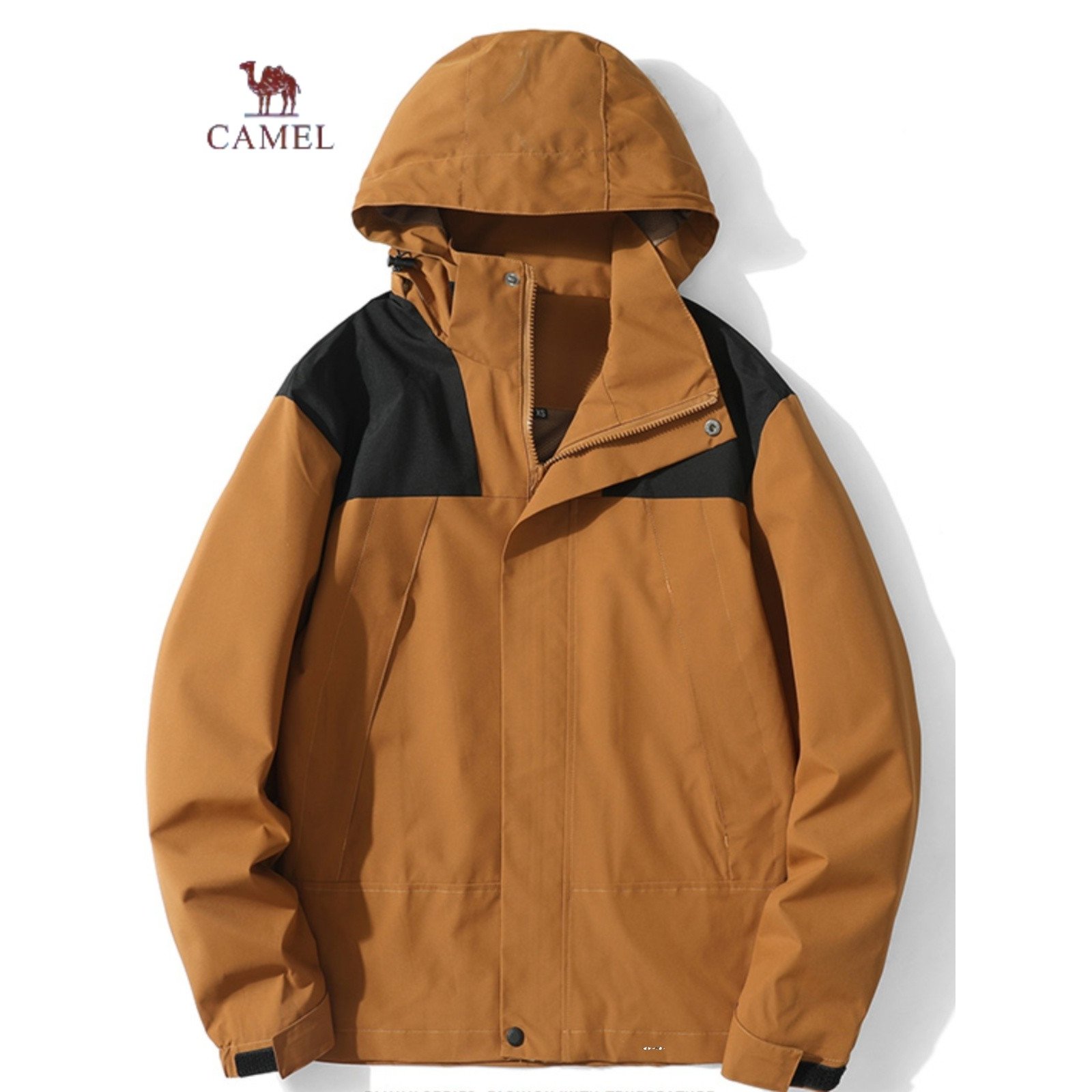 A camel's real exterior assault suit can be removed from a man's and a woman's velvet and waterproof flair