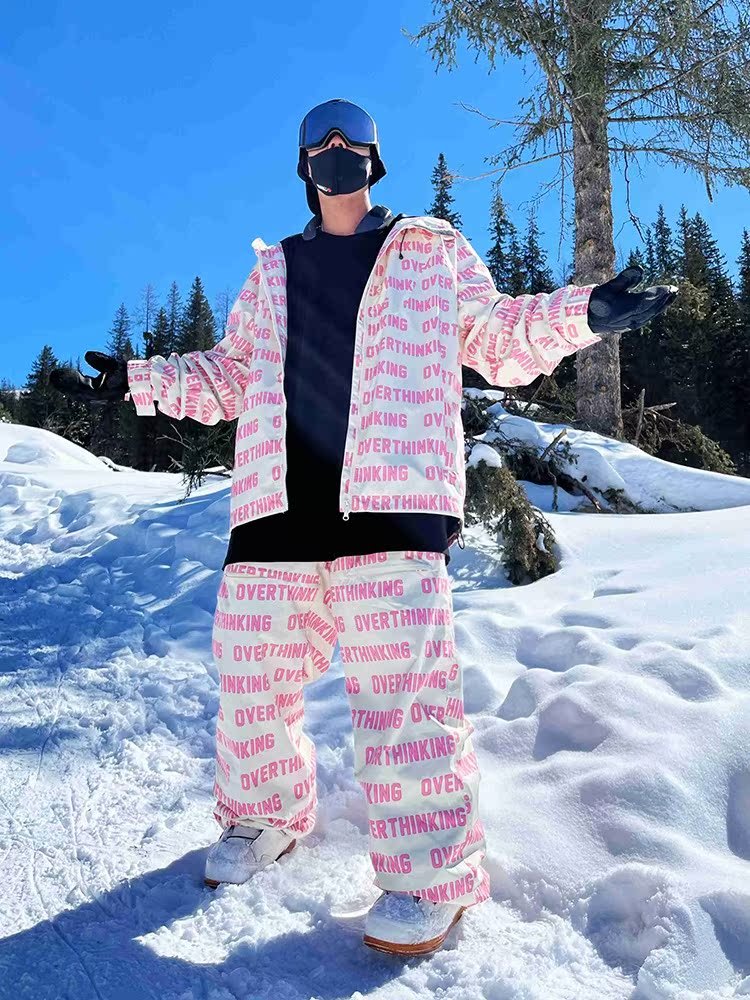 Overthinking 24 new skating suit with ski shorts on one-sided, windproof ski jacket