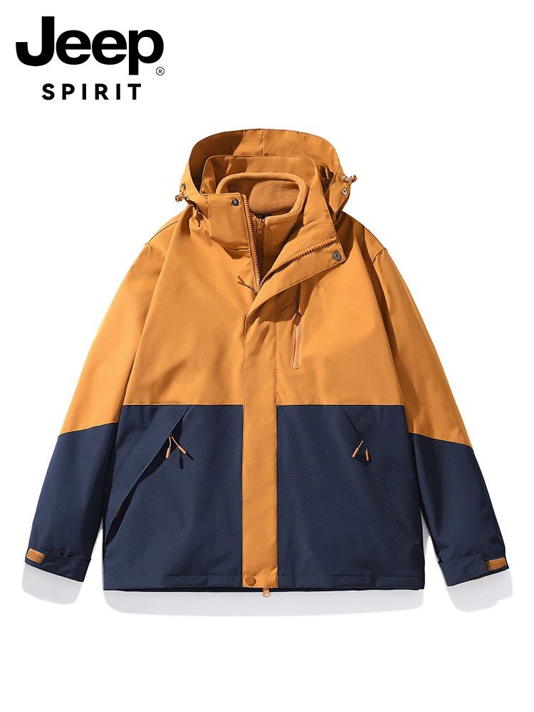JEEP COLLAPSED MASK JACKETS, MEN AND WOMEN, IN AUTUMN AND WINTER, CAN DETACH THE OUTDOORS FOR WINDPROOF MOUNTAINING