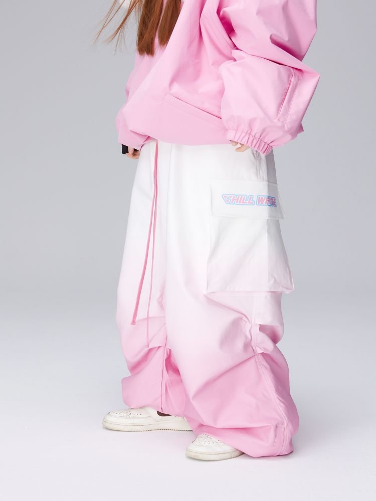THE NEW CHILLWHITE 3L-RED PARACHUTE PINK-SKINNED SKI PANTS FOR WATERPROOF MEN AND WOMEN