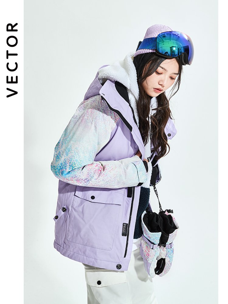 VECTOR OUTDOOR SKI SUIT FOR WOMEN WITH WARMER AND THICKER WATERPROOF SINGLE-BOARD DOUBLE-BOARD SKI JACKETS