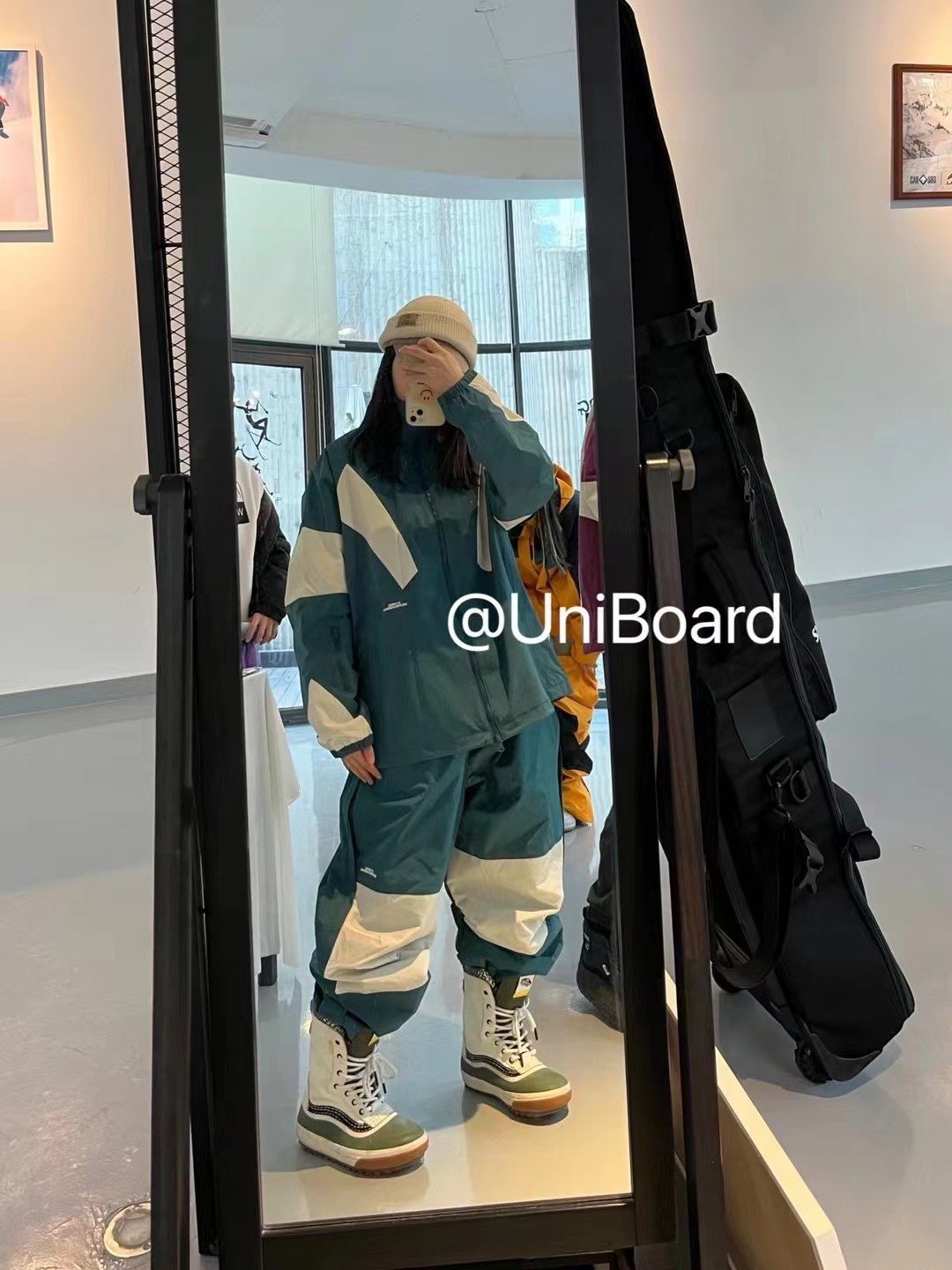 Uniboard's got the best ski suit in his pocket