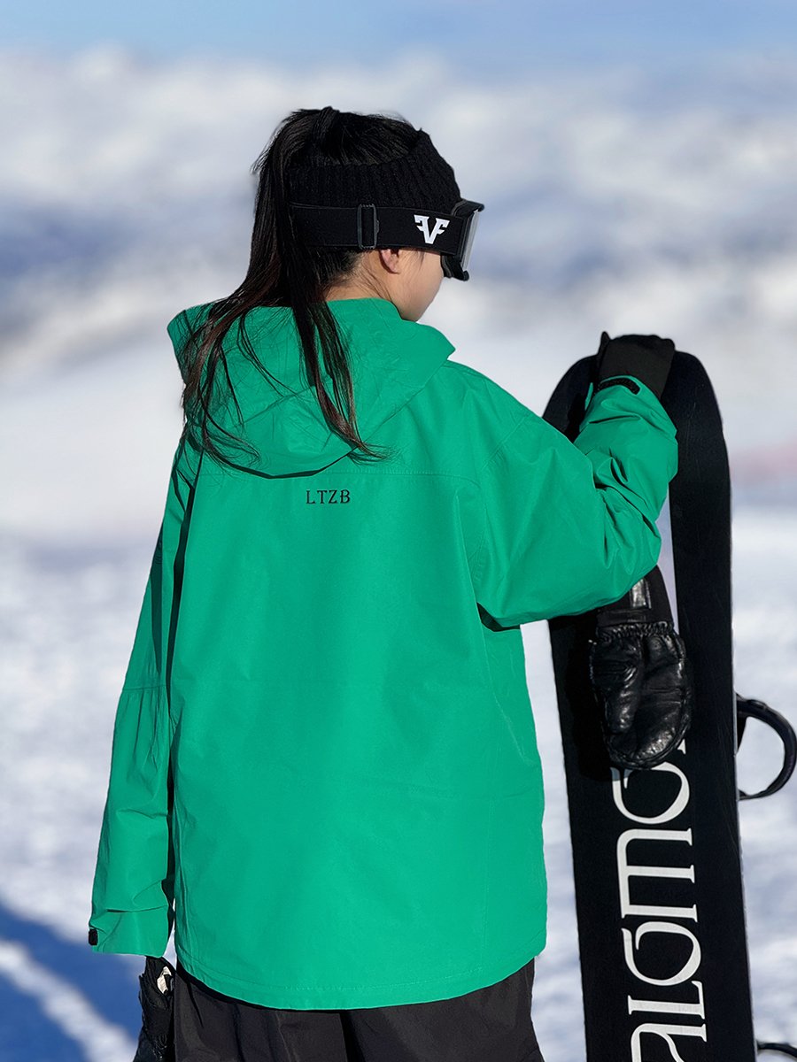 GREEN SKI CLOTHES, WOMEN'S SPECIALTY WATERPROOF AND WIND-PROOF, TWO-BOARDS THICK, AND COTTON, OVERSIZE EQUIPMENT