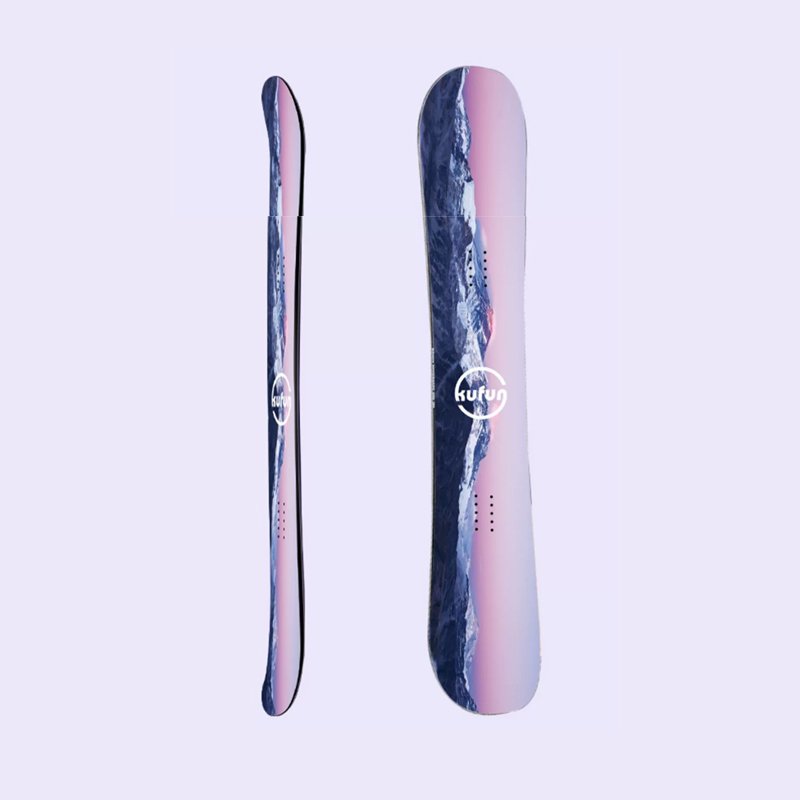 The long white hill skis are leased on a single board