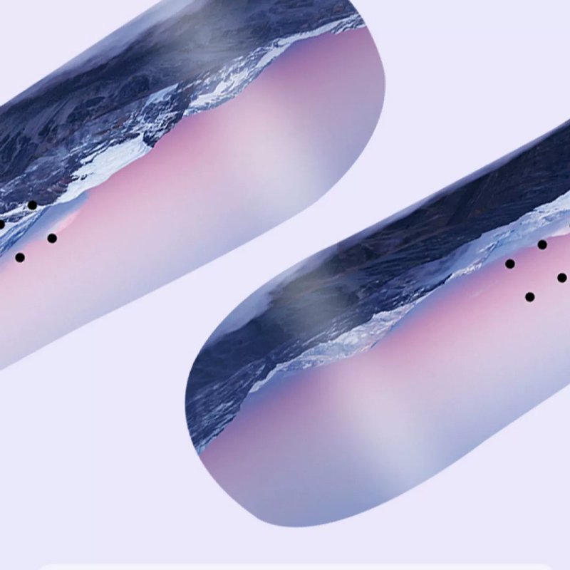 The long white hill skis are leased on a single board