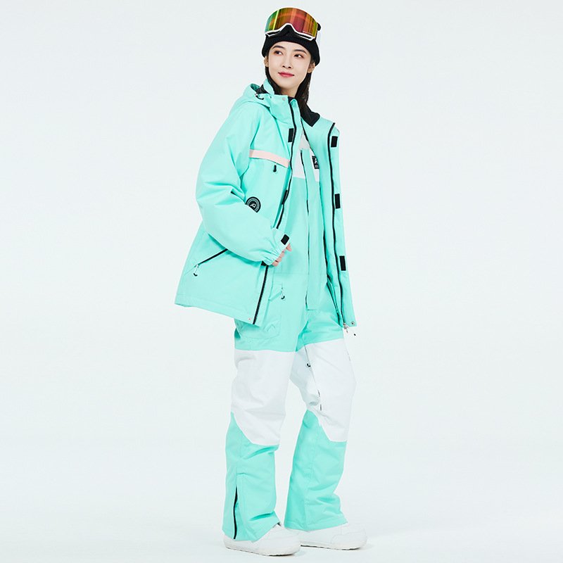 Skisuits for men in outdoors for winter, wind and water-proofing, new and thick, two-board ski pants