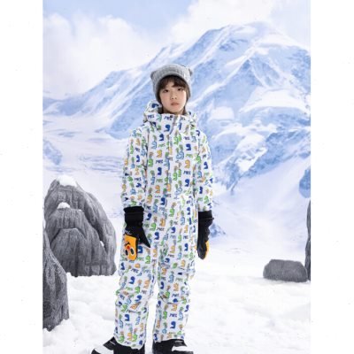 Children's skiing suits and snowsuits for boys and girls in the field during the winter hours
