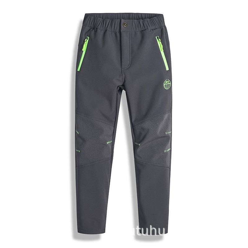 Autumn and winter children's soft-shell-skinned-skinned-skinned-skinned-and-skinned-skinned-skinned long pants