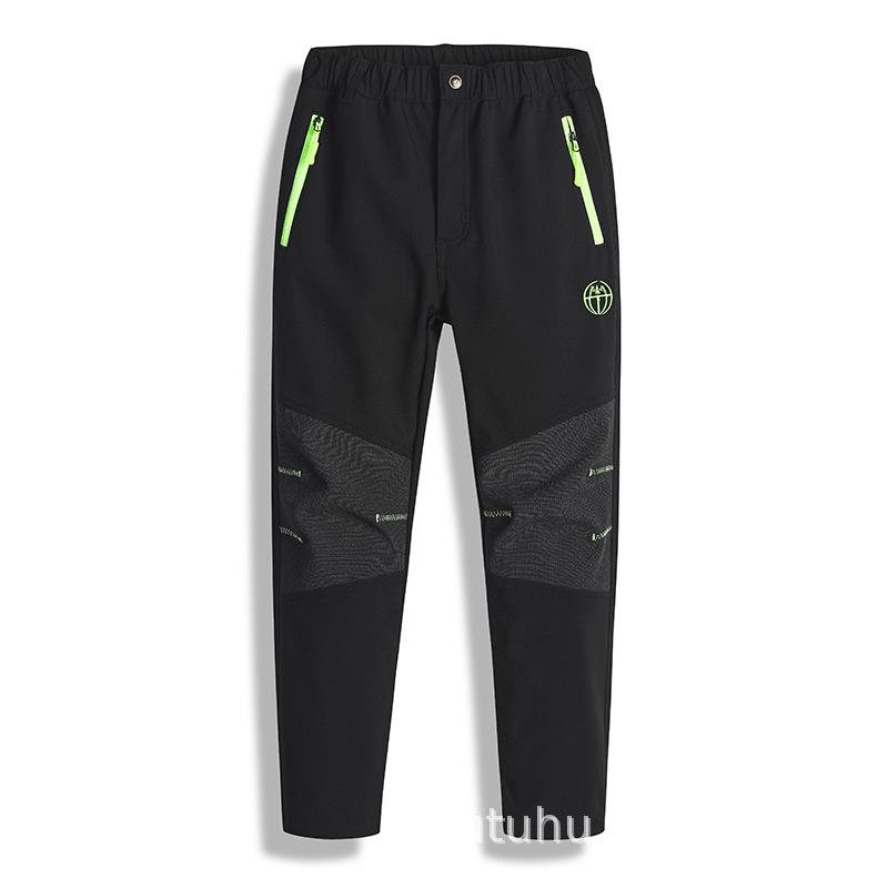 Autumn and winter children's soft-shell-skinned-skinned-skinned-skinned-and-skinned-skinned-skinned long pants