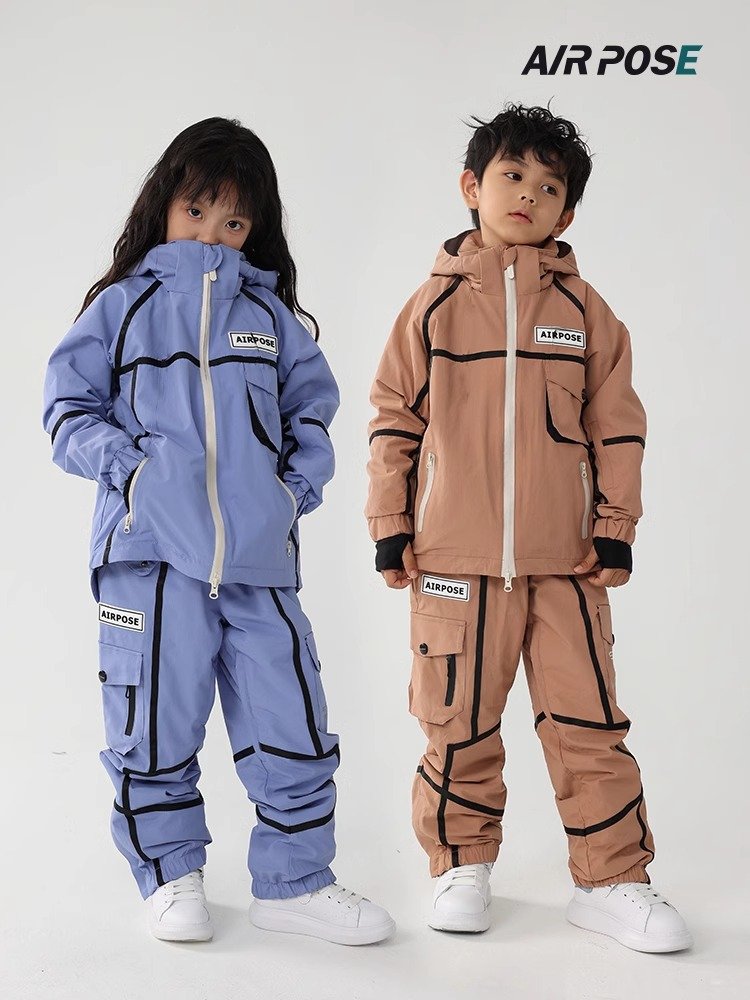 Children's skiing suit, waterproof and windproof, two-board grinder, boys and girls, and a warmer, warmer, male ski suit