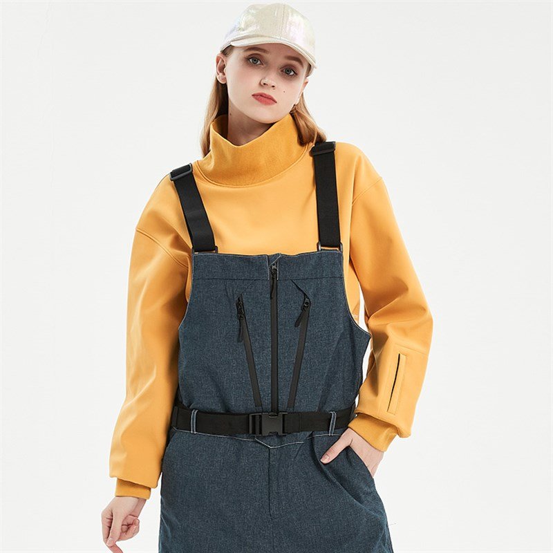 ski jackets, wind and water-proof sheets, two-board ski suits, high-coloured ski shirts, velvets on the man's pants