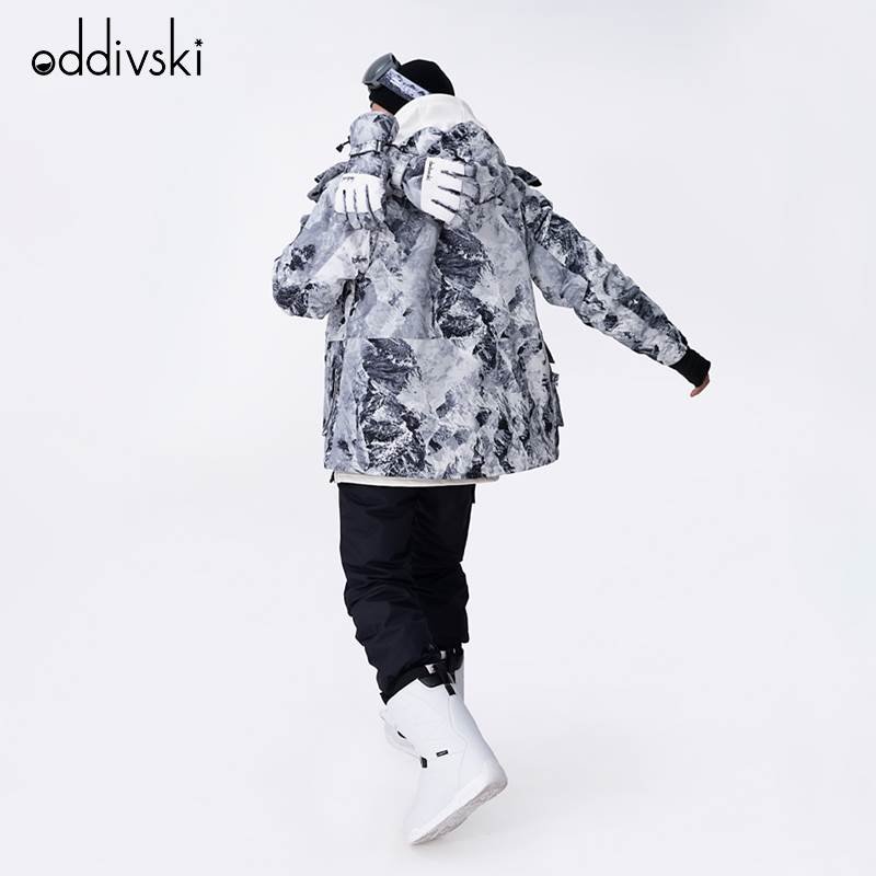 A new ski suit for a man with an outdoor windproof water and a thick warm ski suit with a single two-board ski kit
