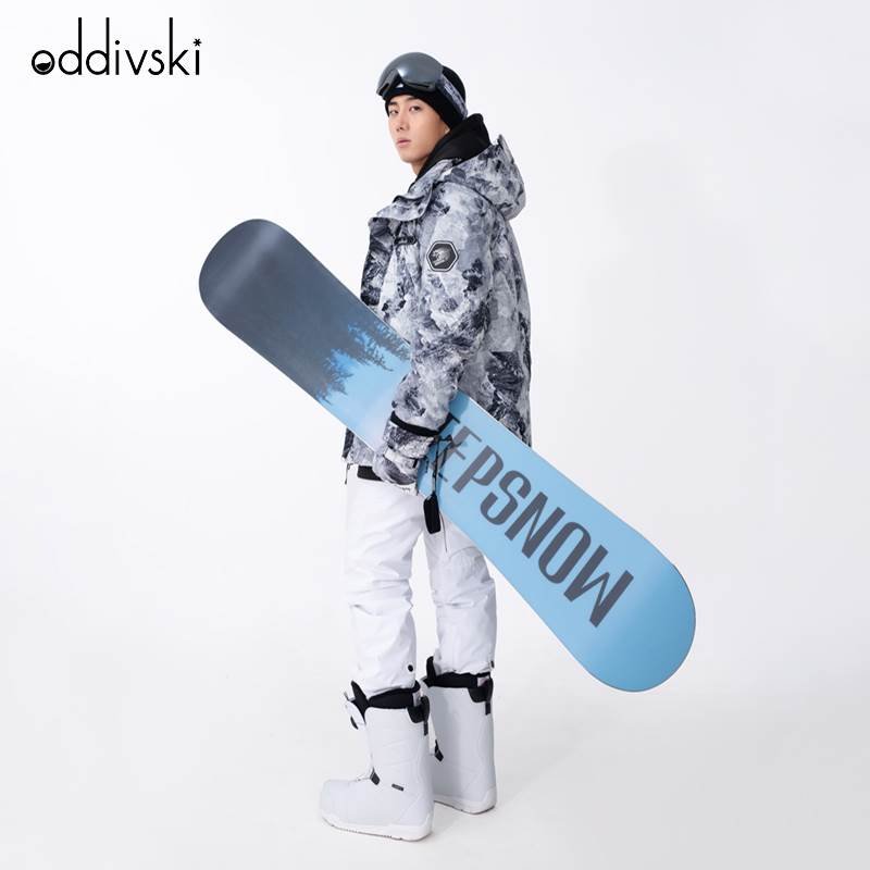 A new ski suit for a man with an outdoor windproof water and a thick warm ski suit with a single two-board ski kit