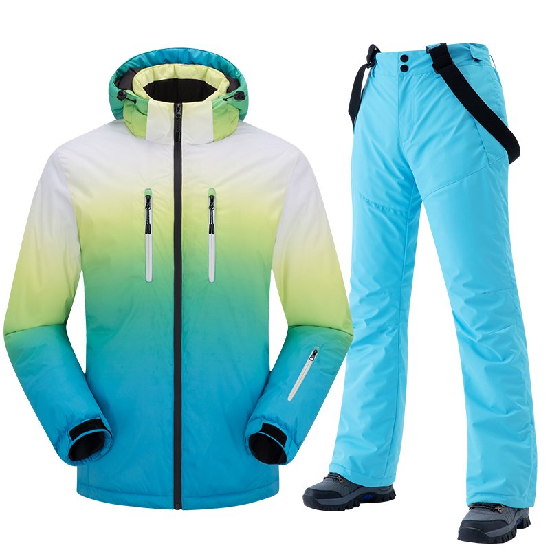Skisuits for men and women in north-eastern snow country tourist pants, winter with thicker heating and waterproofing sheets, double-board ski equipment