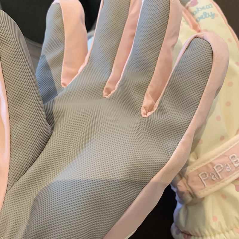 Ski gloves women can ride gloves during the winter with velvet and thicker heat and cold and waterproof motorcycles