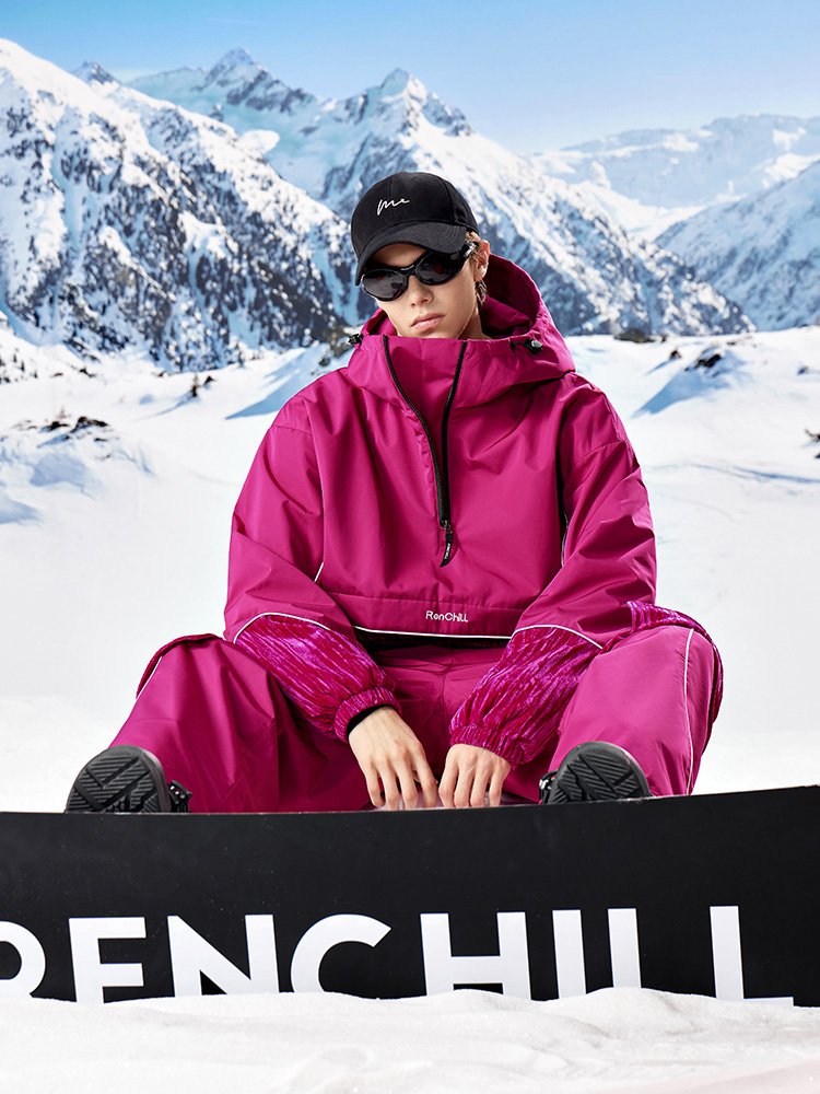 Ren Redcheon, ink velvet velvet, red and cotton-resistant ski suit 3L for men and women to grind