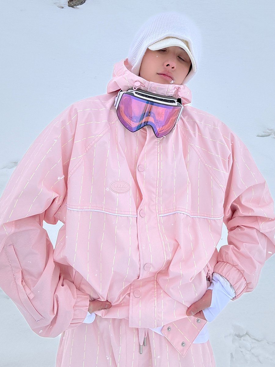 QLeo ski girl's slabs with a pink little 3L gel and a velvet velvet