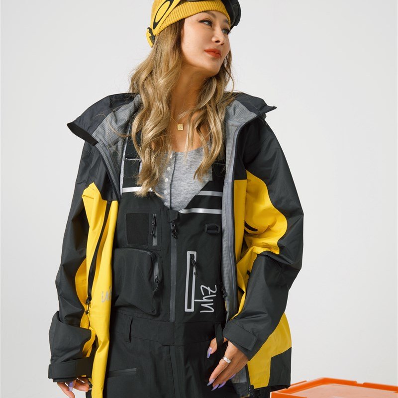Ms. Uhz, the man with the hat, a single, double-skinned ski suit