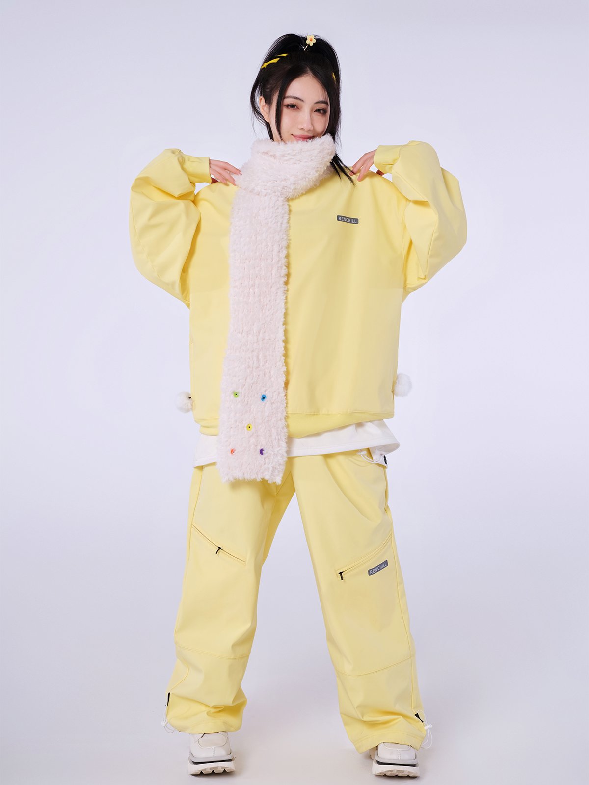 Renedrikawa, 2024's new 2024's off-the-shelf yellow ski suit suit for both men and women
