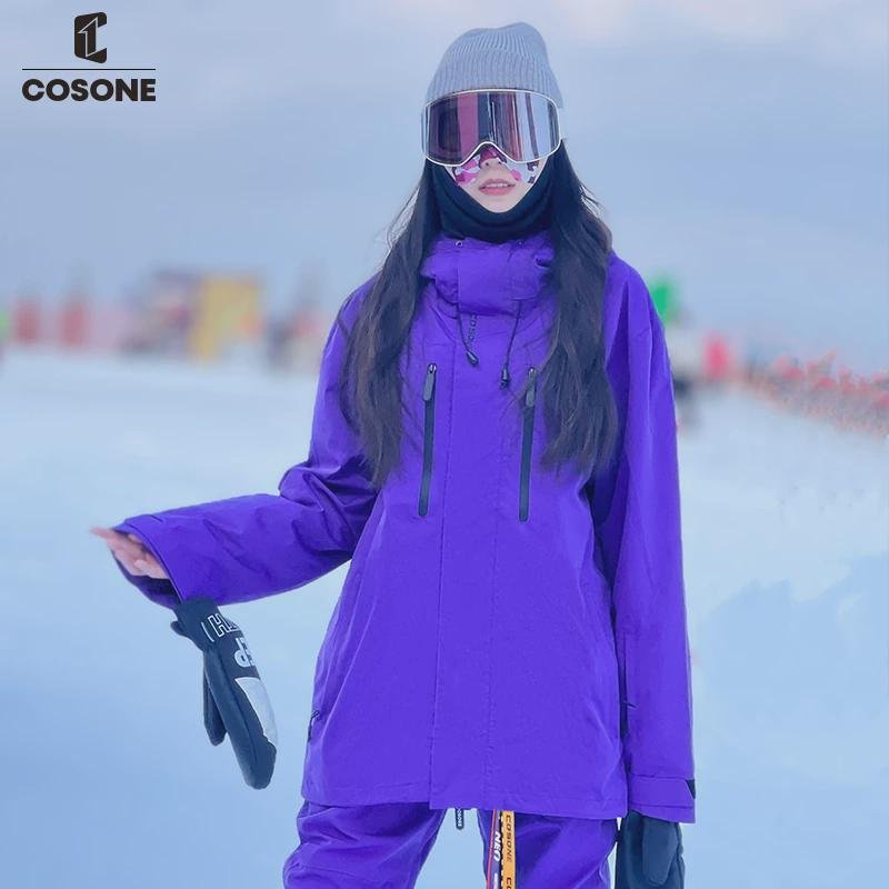 COSONE SINGLE-SKINNED MEN AND WOMEN SKI SUIT, WATERPROOF AND WINDY SKI PANTS SUIT