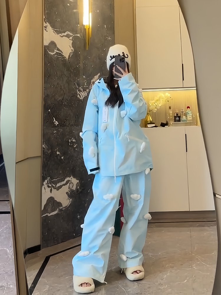 FYUT SKIGIRLS' WINTER 2024 DESIGN AN OUTDOOR WIND AND WATER-PROOF SINGLE-BOARD COTTON SUIT FOR SNOW