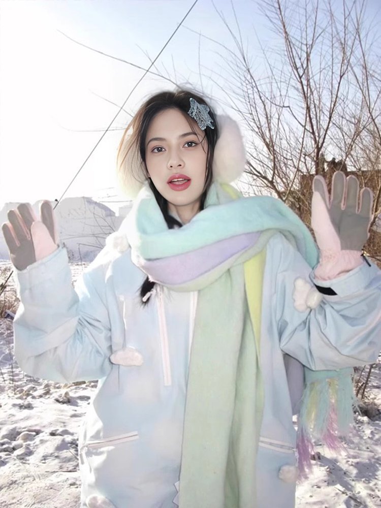 FYUT SKIGIRLS' WINTER 2024 DESIGN AN OUTDOOR WIND AND WATER-PROOF SINGLE-BOARD COTTON SUIT FOR SNOW