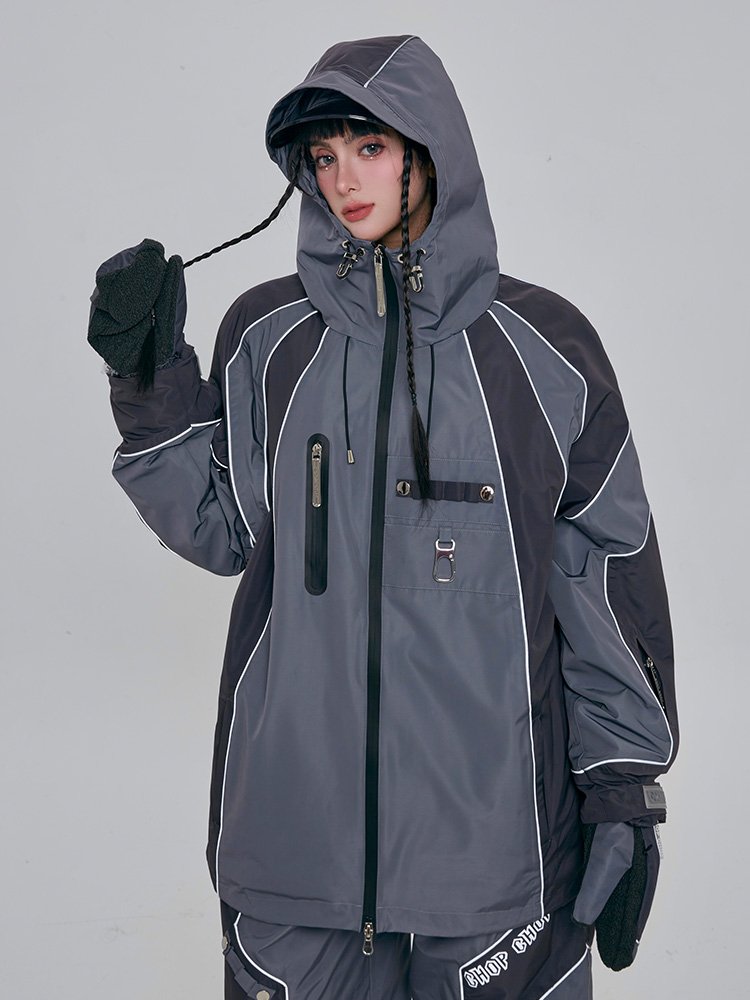 New 23-year-old color-reflective ski suit, water-proof, wind-proof and thick outdoor snowsuits