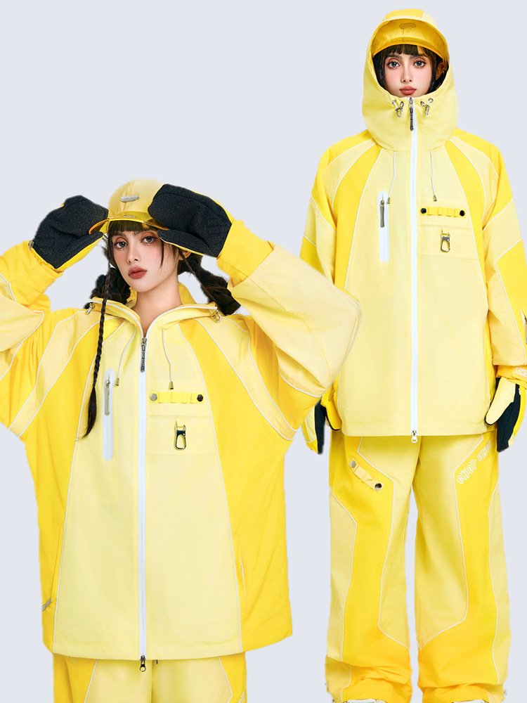 New 23-year-old color-reflective ski suit, water-proof, wind-proof and thick outdoor snowsuits