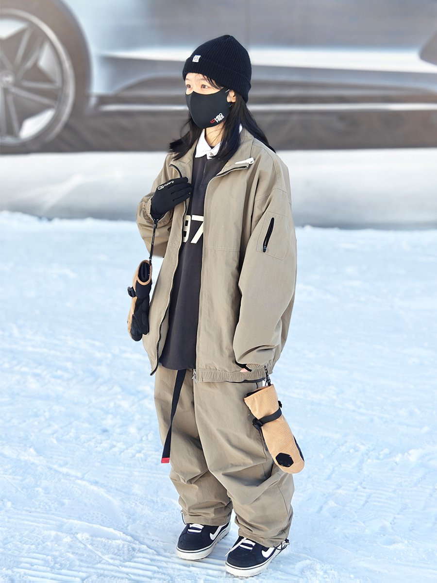 CoboFree ski suit for a Korean-style female waterproof, wind-proof, one-sided, outdoor double-skinned snowpants