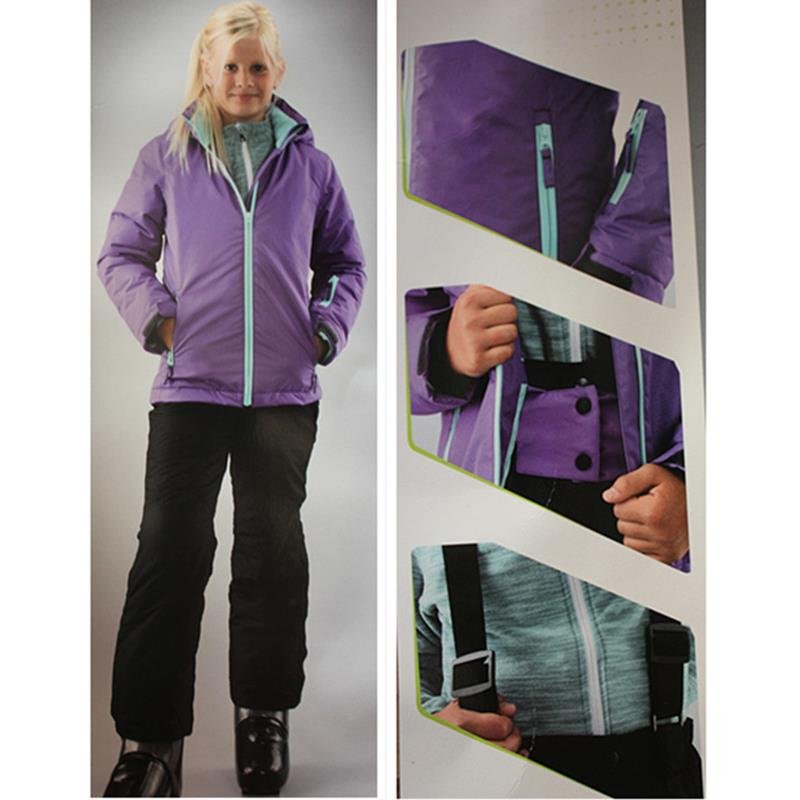 An outdoor ski suit for children with boys and girls in ski clothes and shorts for waterproof and hot skis