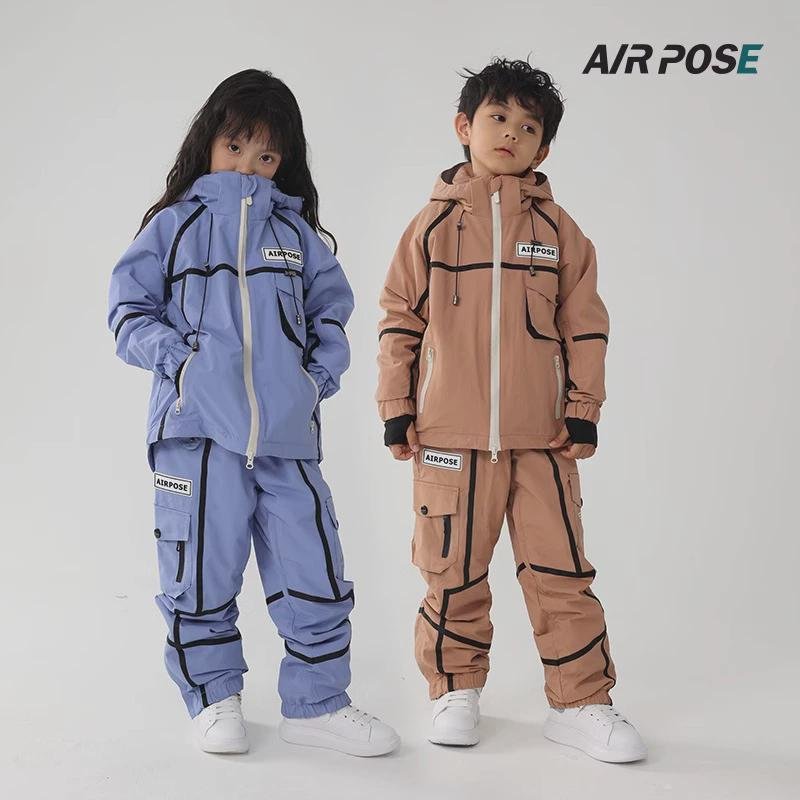 Children's skiing suit, waterproof and windproof, two-board grinder, boys and girls, and a warmer, warmer, male ski suit